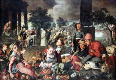 Market Scene with Christ and the Adulteress by Pieter Aertsen